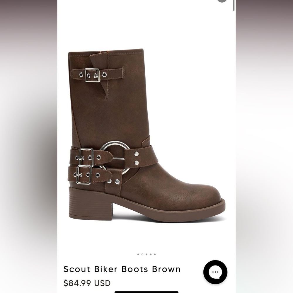 Scout Biker Boots Brown - White Fox